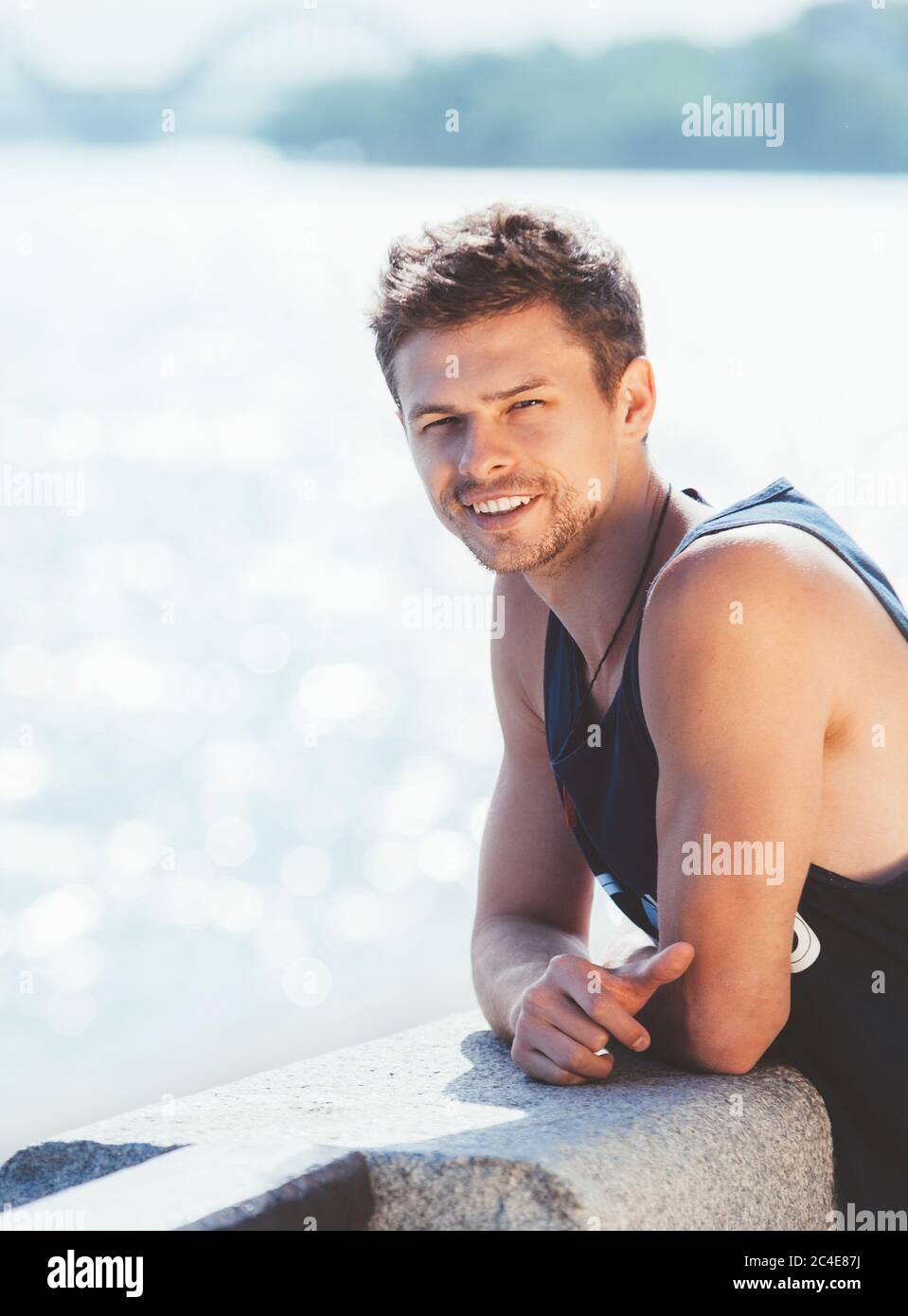 Muscular young handsome man walking hi-res stock photography and images ...