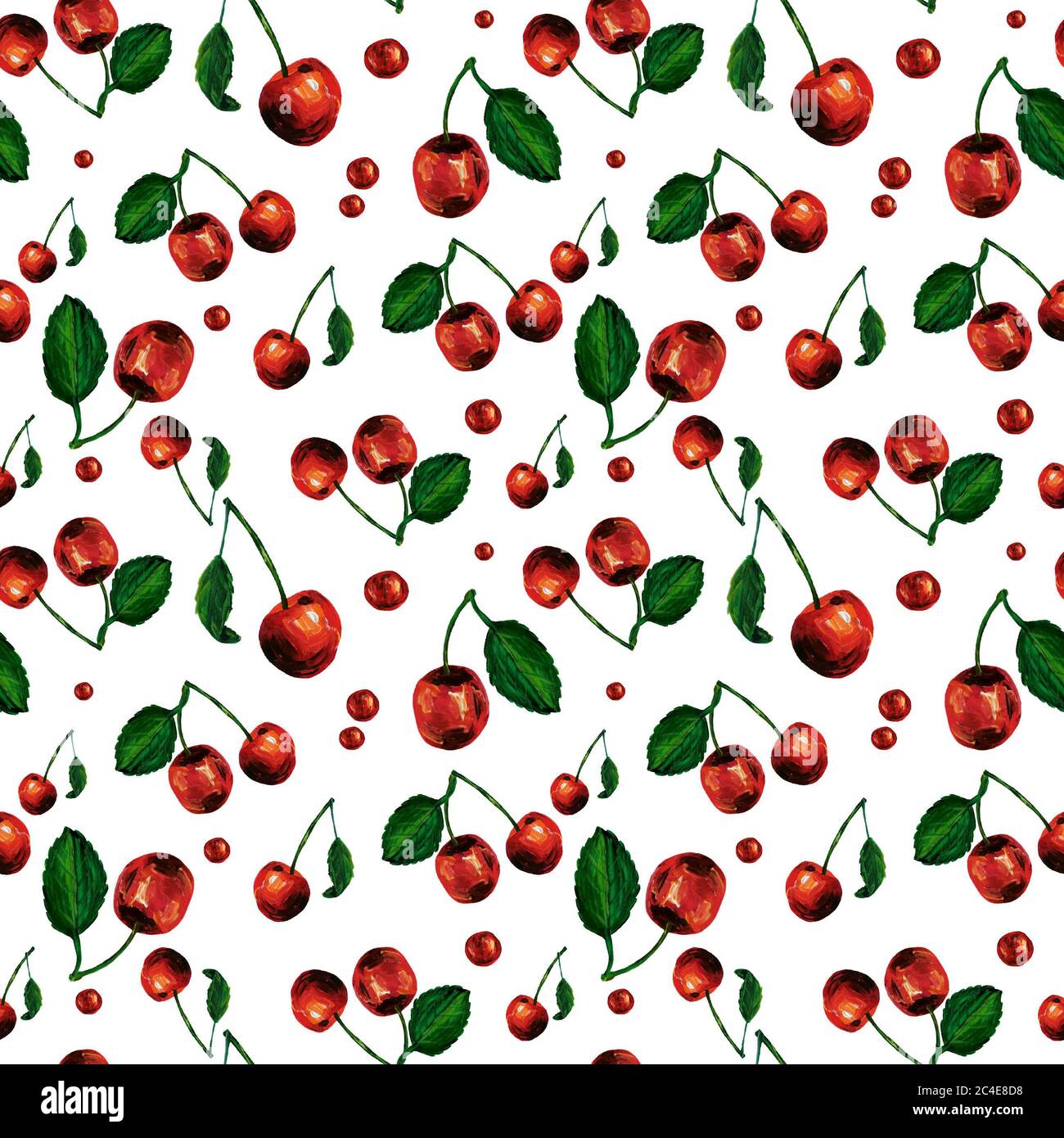 illustration of seamless red juicy cherry pattern Stock Photo - Alamy