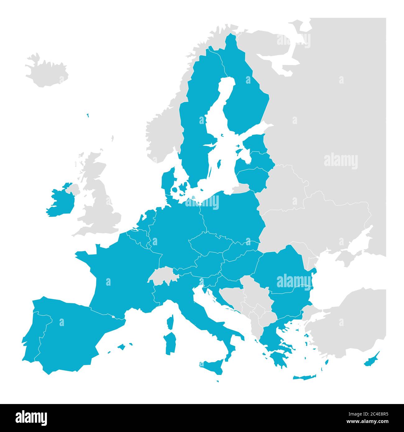 Map Of European Union Countries 2020 Political Map Of Europe With Blue Highlighted 27 European Union, Eu, Member  States After Brexit In 2020. Simple Flat Vector Illustration Stock Vector  Image & Art - Alamy
