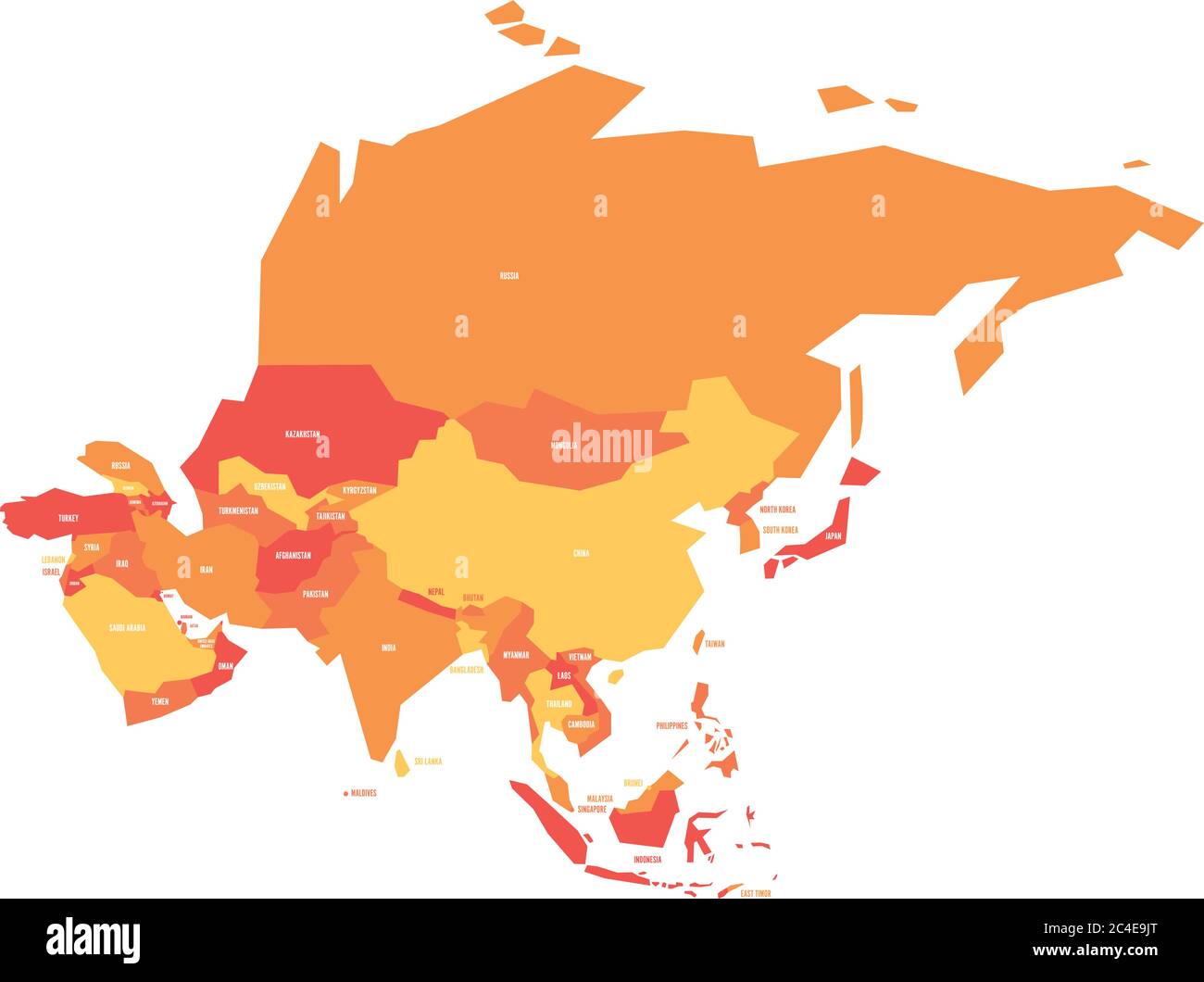 Very Simplified Vector Infographical Political Map Of Asia Stock Vector Very Simplified Vector Infographical Political Map Of Asia 2C4E9JT