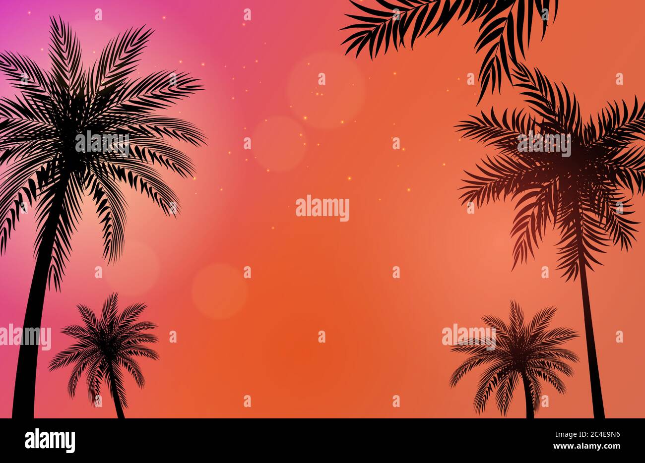 Beautifil Palm Trees background Vector Illustration Stock Vector