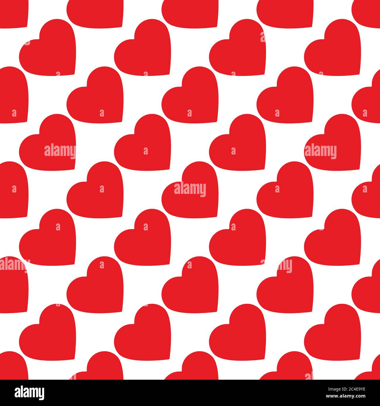 Red hearts on white seamless background. Stock Vector
