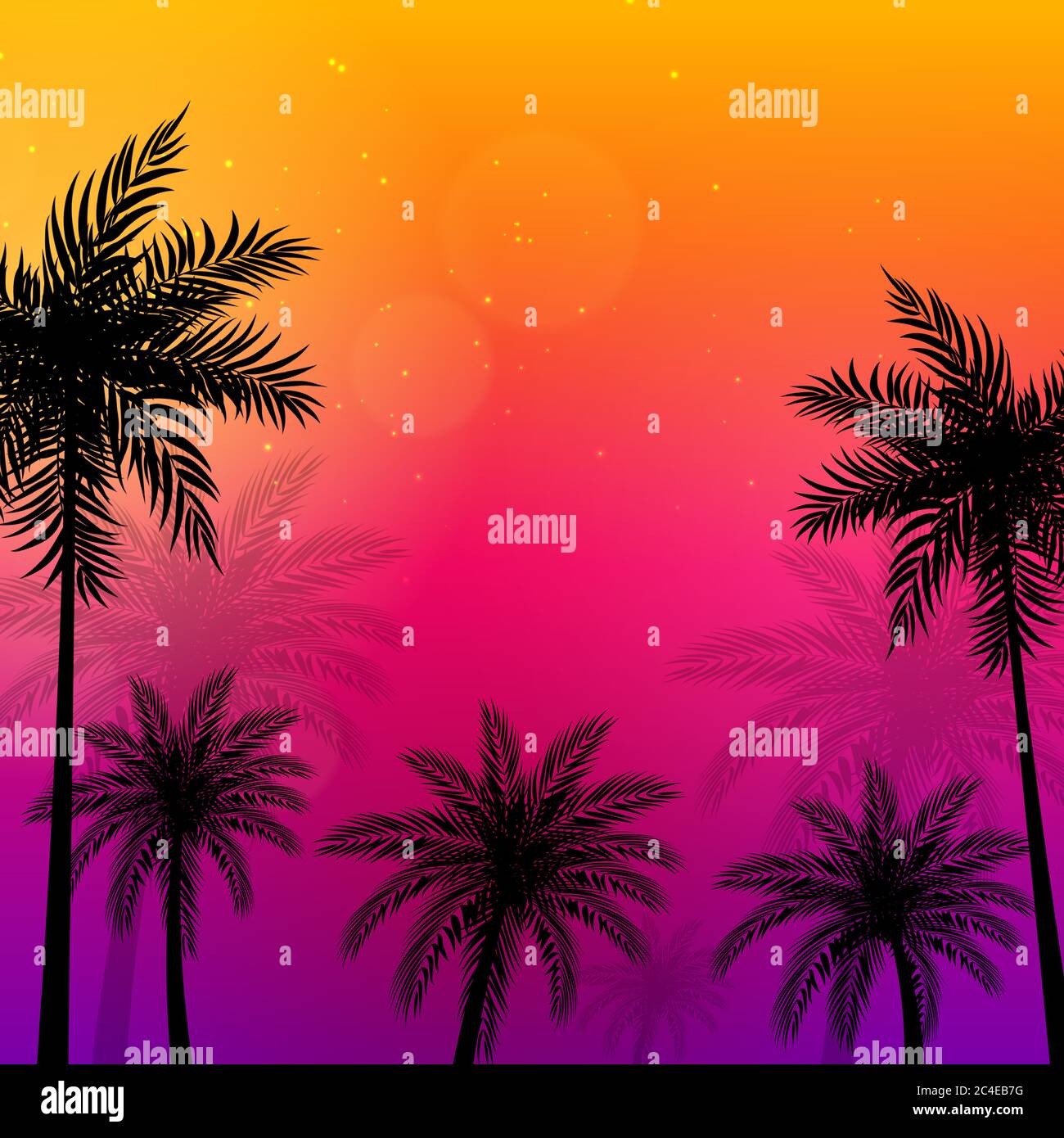 Beautifil Palm Trees background Vector Illustration Stock Vector Image