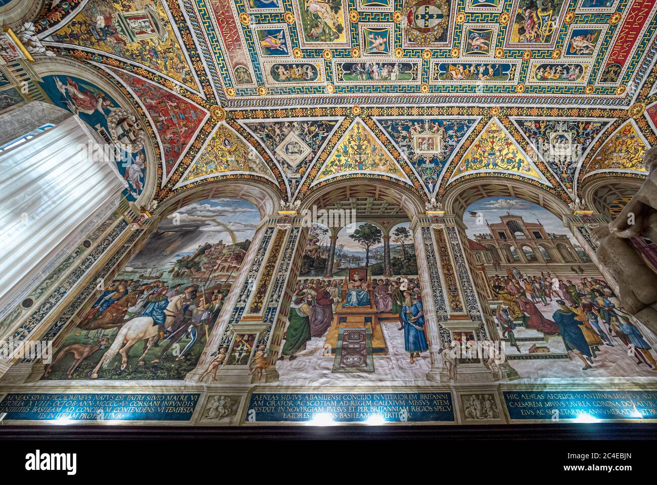 The Piccolomini Library, Siena Cathedral. Tuscany, Italy. Stock Photo