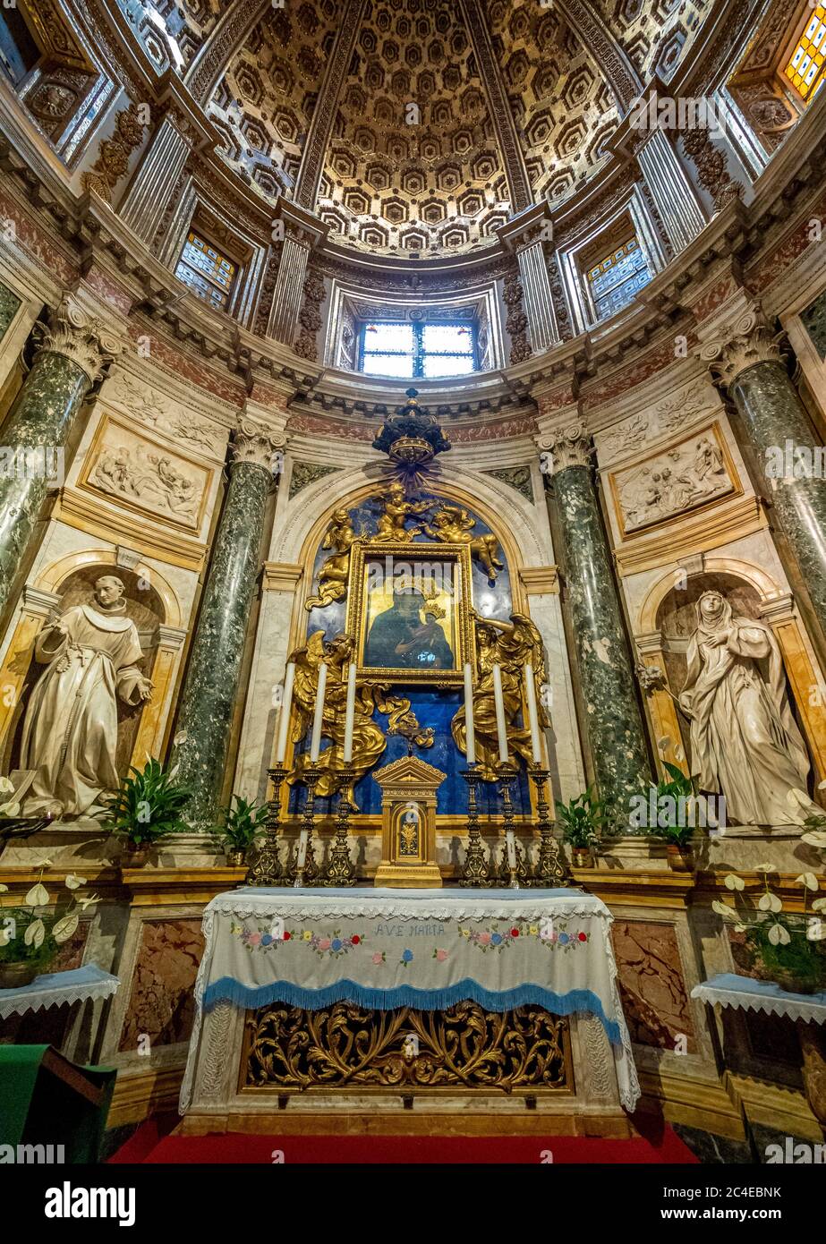 Ceiling dome of the Cappella della Madonna del Voto also know as The ...