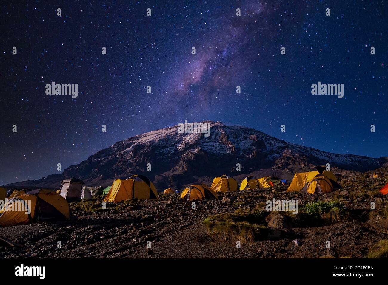 Camp of tents in winter at night hi-res stock photography and images ...