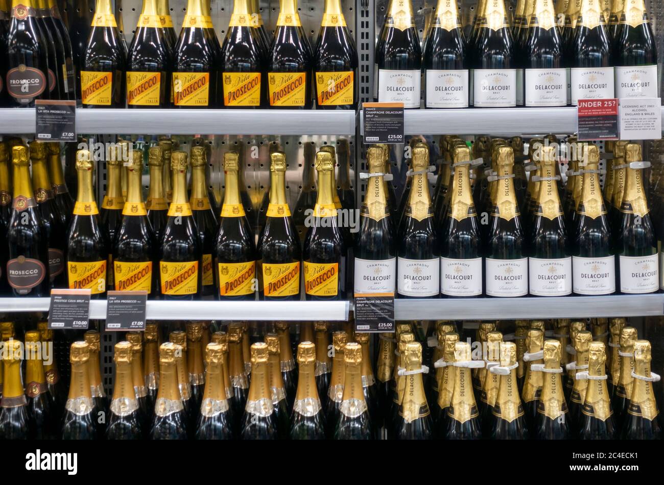 Sparkling wines at M&S Foodhall in UK Stock Photo