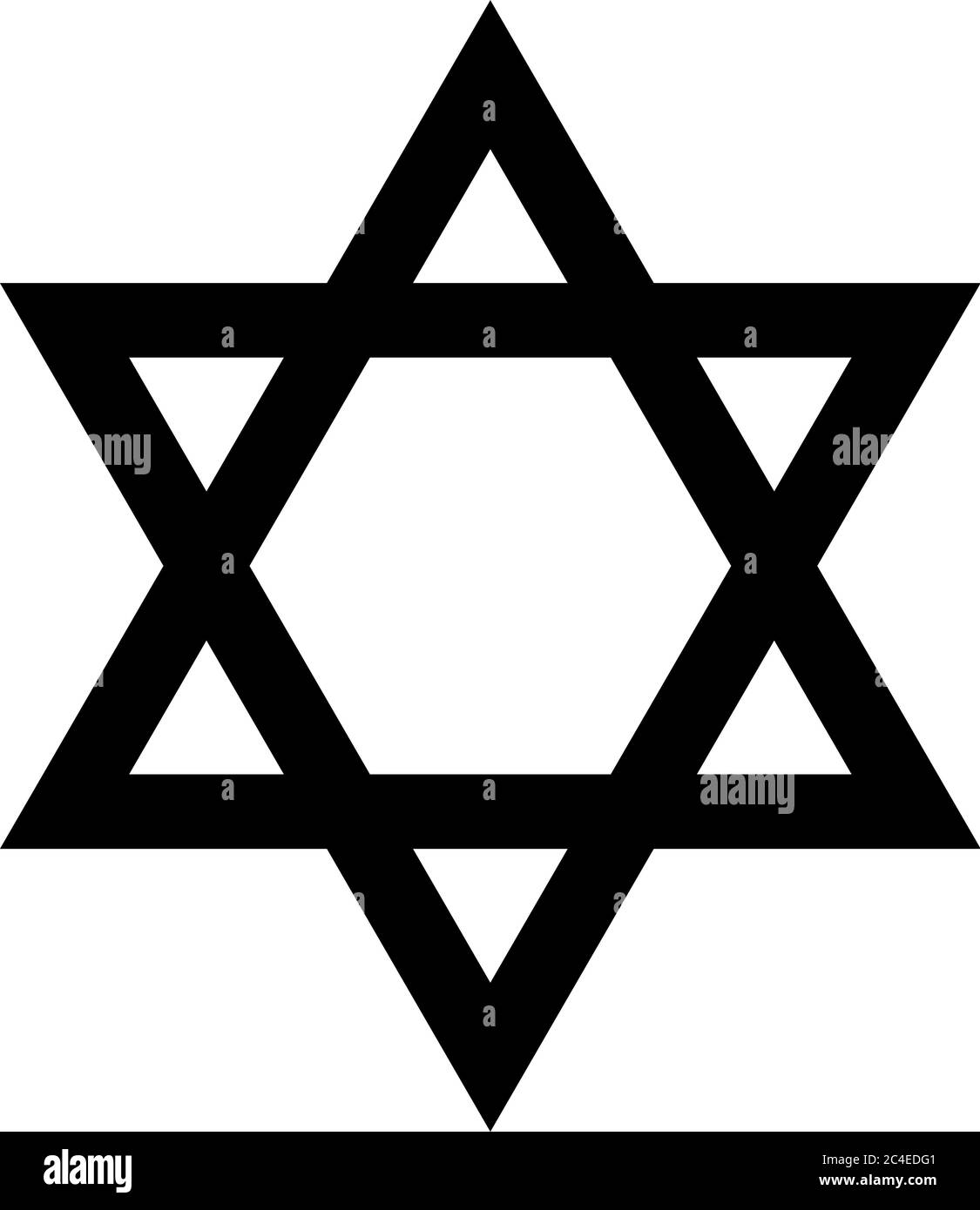 Star of David. Hexagram sign. Symbol of Jewish identity and Judaism. Simple flat black illustration. Stock Vector