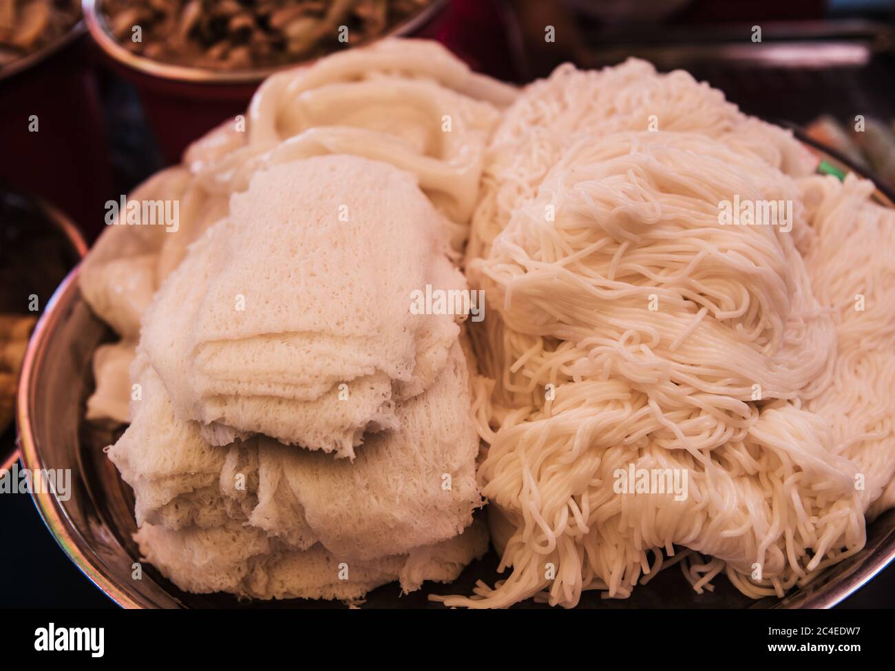 Rice noodles for sale at the Central market, Phnom Penh Stock Photo Alamy