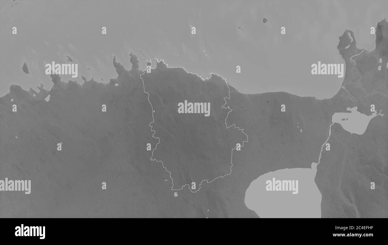 LääneViru, county of Estonia. Grayscaled map with lakes and rivers