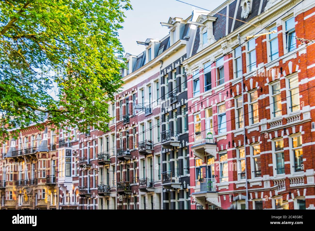 Picturesque traditional Dutch houses in Amsterdam, Holland Stock Photo