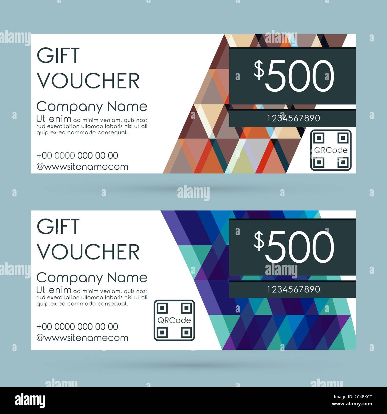 Gift voucher template. Trendy simple flyer design. Vector illustration