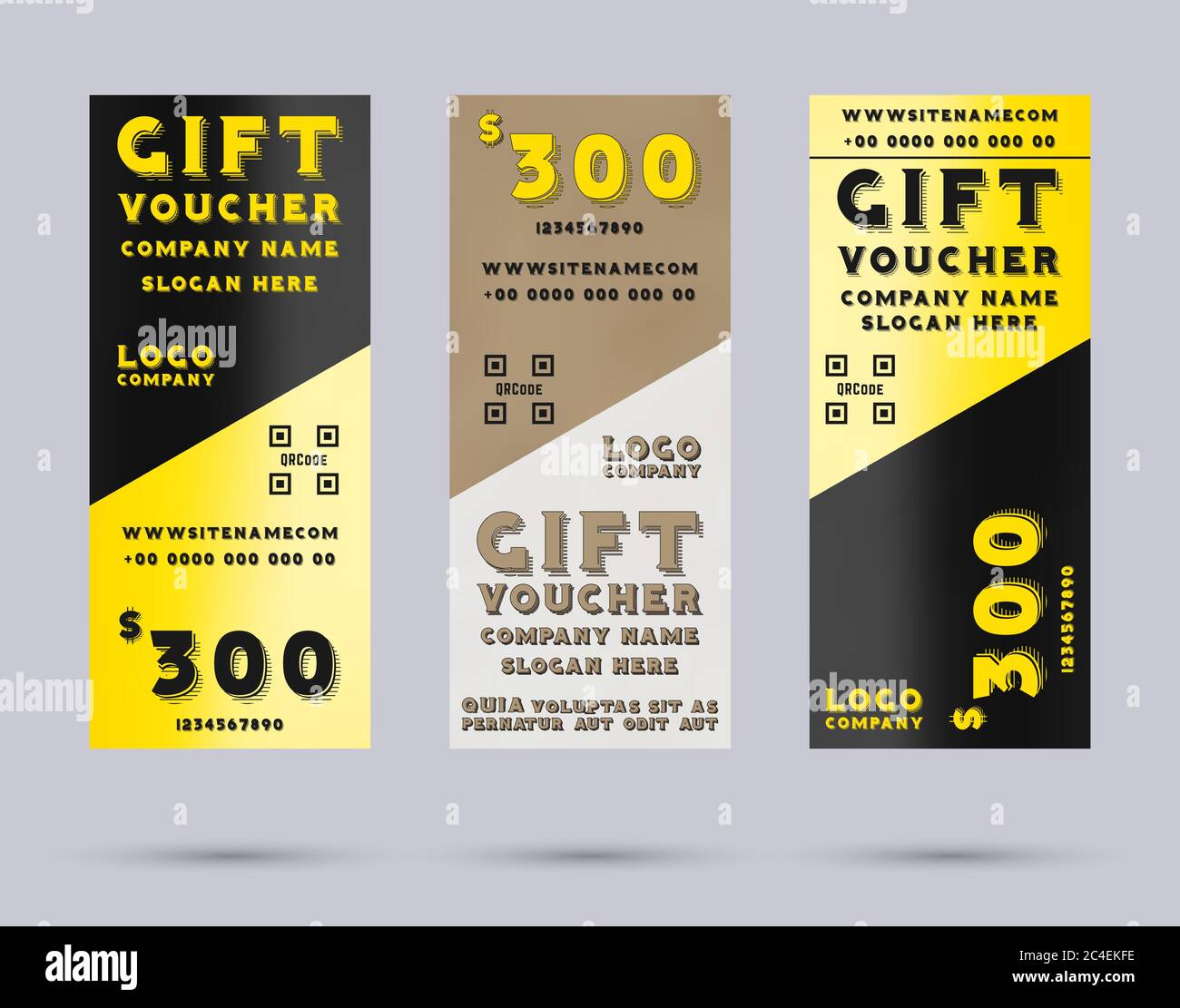 Gift voucher template. Trendy simple flyer design. Vector illustration