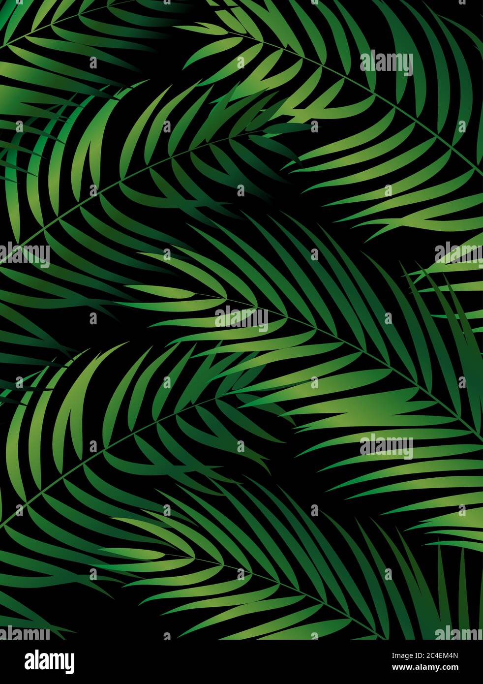 Tropical Natural green Palm Background. Vector Illustration Stock ...