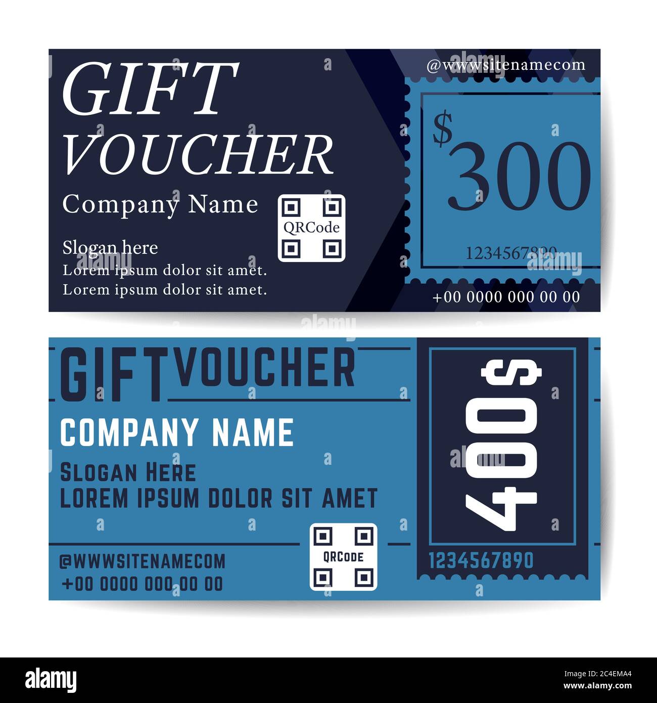 Gift voucher template. Trendy simple flyer design. Vector illustration