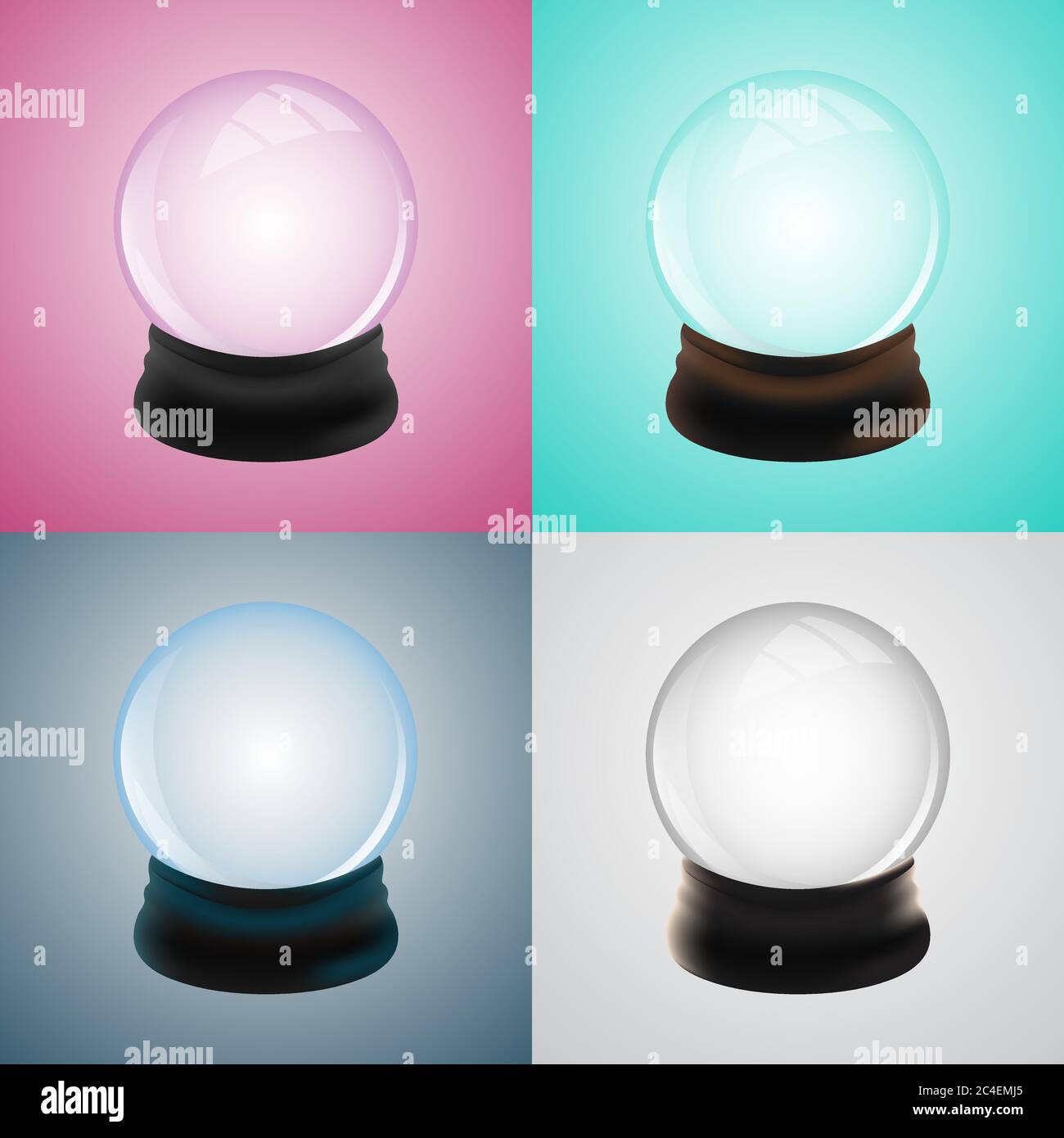 Set of empty snow globe template. Vector illustration Stock Vector ...