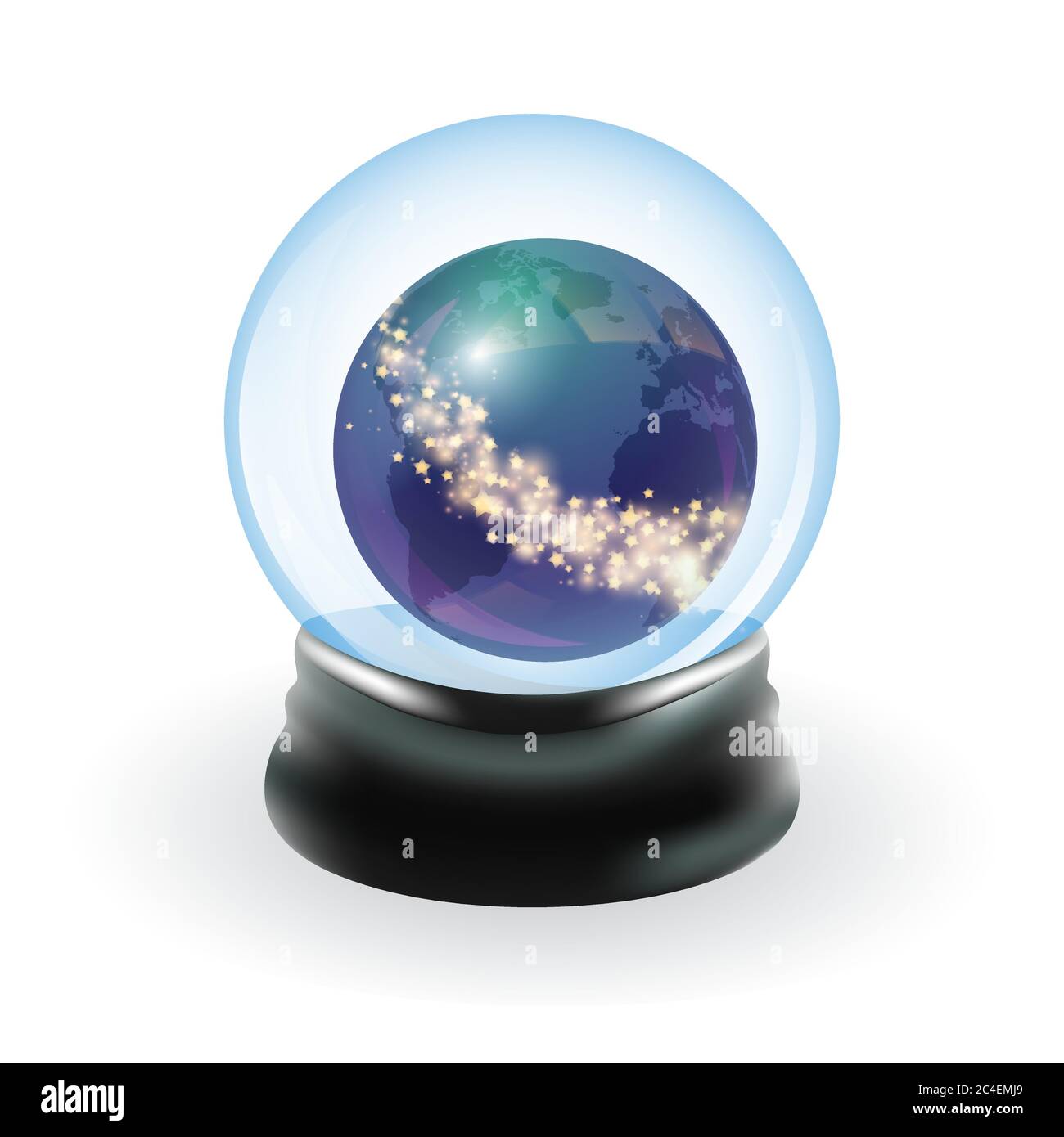 Snow globe template. Earth and stars. Vector illustration Stock Vector ...