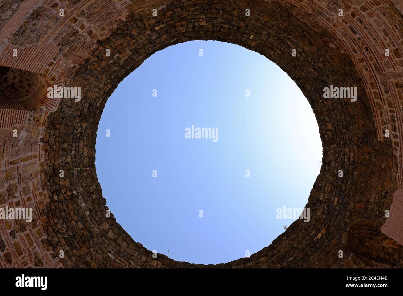 SPLIT, CROATIA - July 3, 2018 - Detail of the Rotunde Vestibule in the Diocletian Palace in Split, Croatia Stock Photo