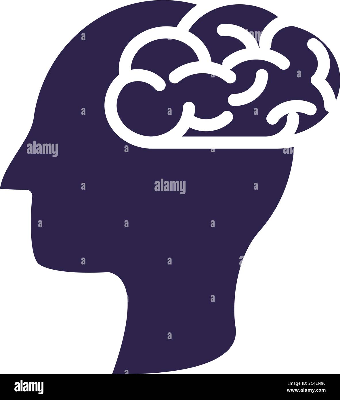 head human profile with brain silhouette style icon vector illustration ...