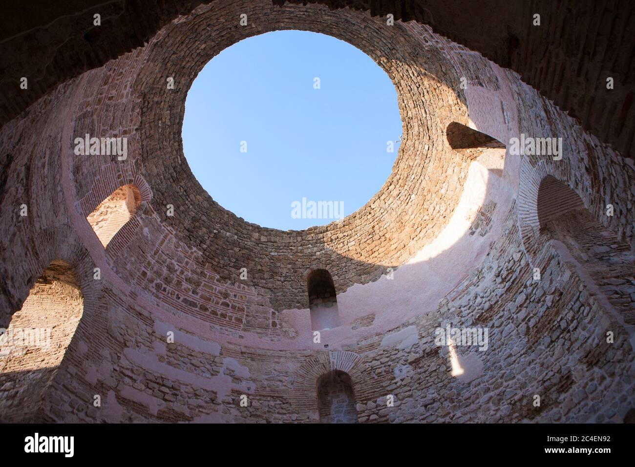 SPLIT, CROATIA - April 15, 2017 - Inside the Rotunde Vestibule in the Diocletian Palace in Split, Croatia Stock Photo