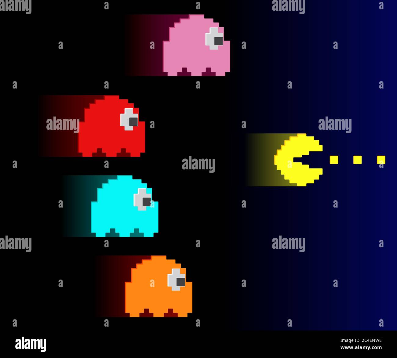 Old video game template. Pac man racing design. Vector illustration ...