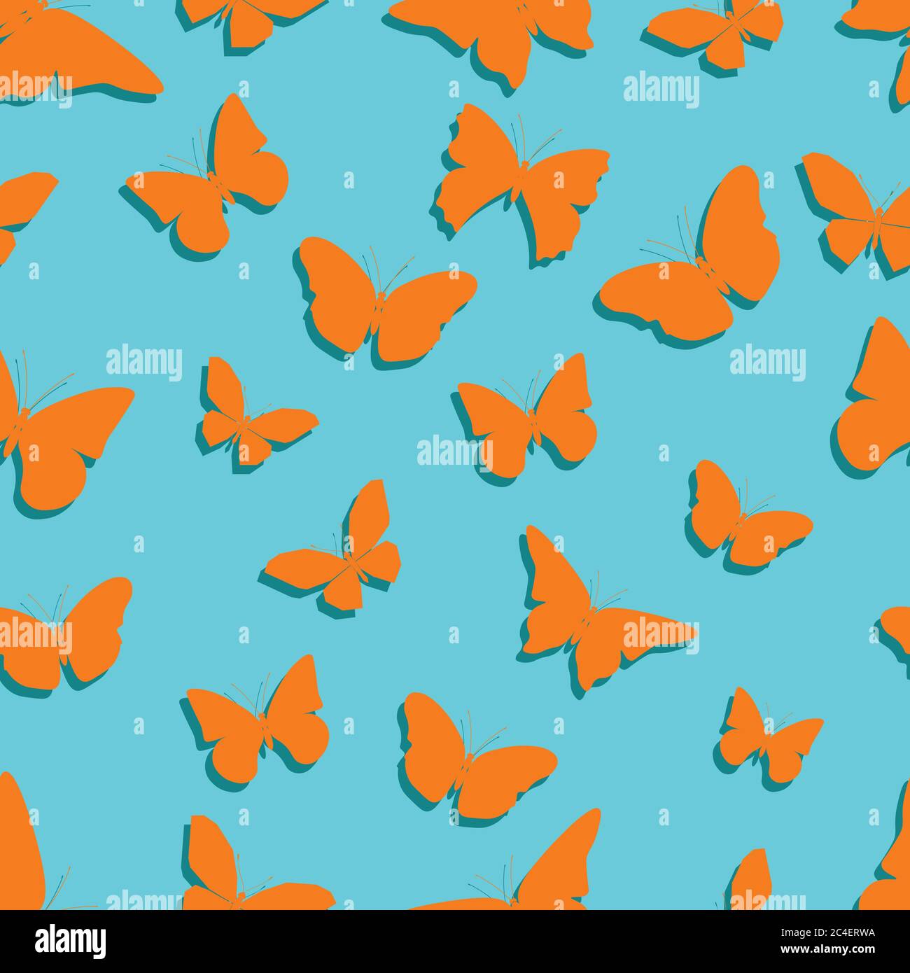 Seamless pattern of butterflies. Colored vector illustration Stock ...