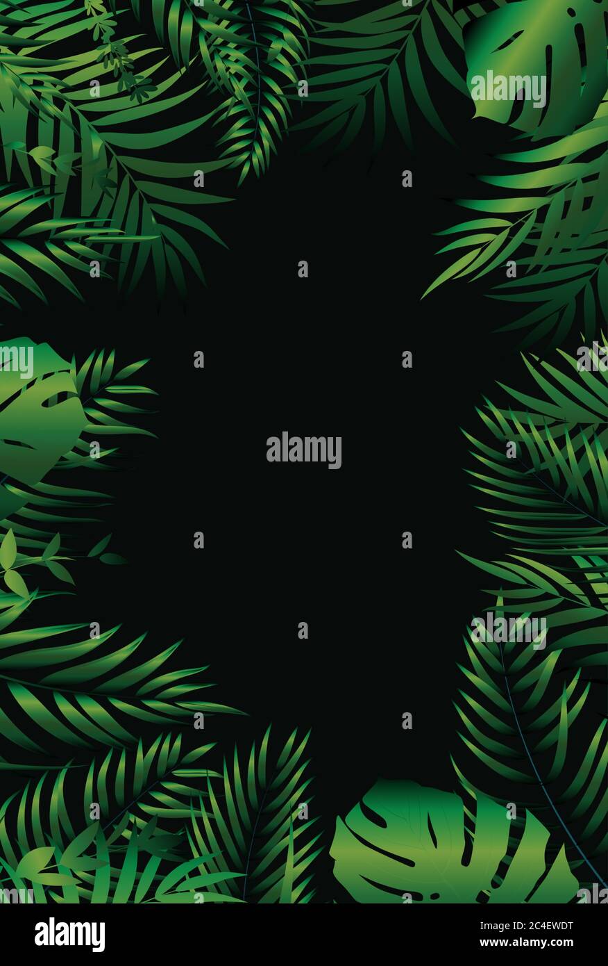 Tropical Natural green Palm Background. Vector Illustration Stock ...