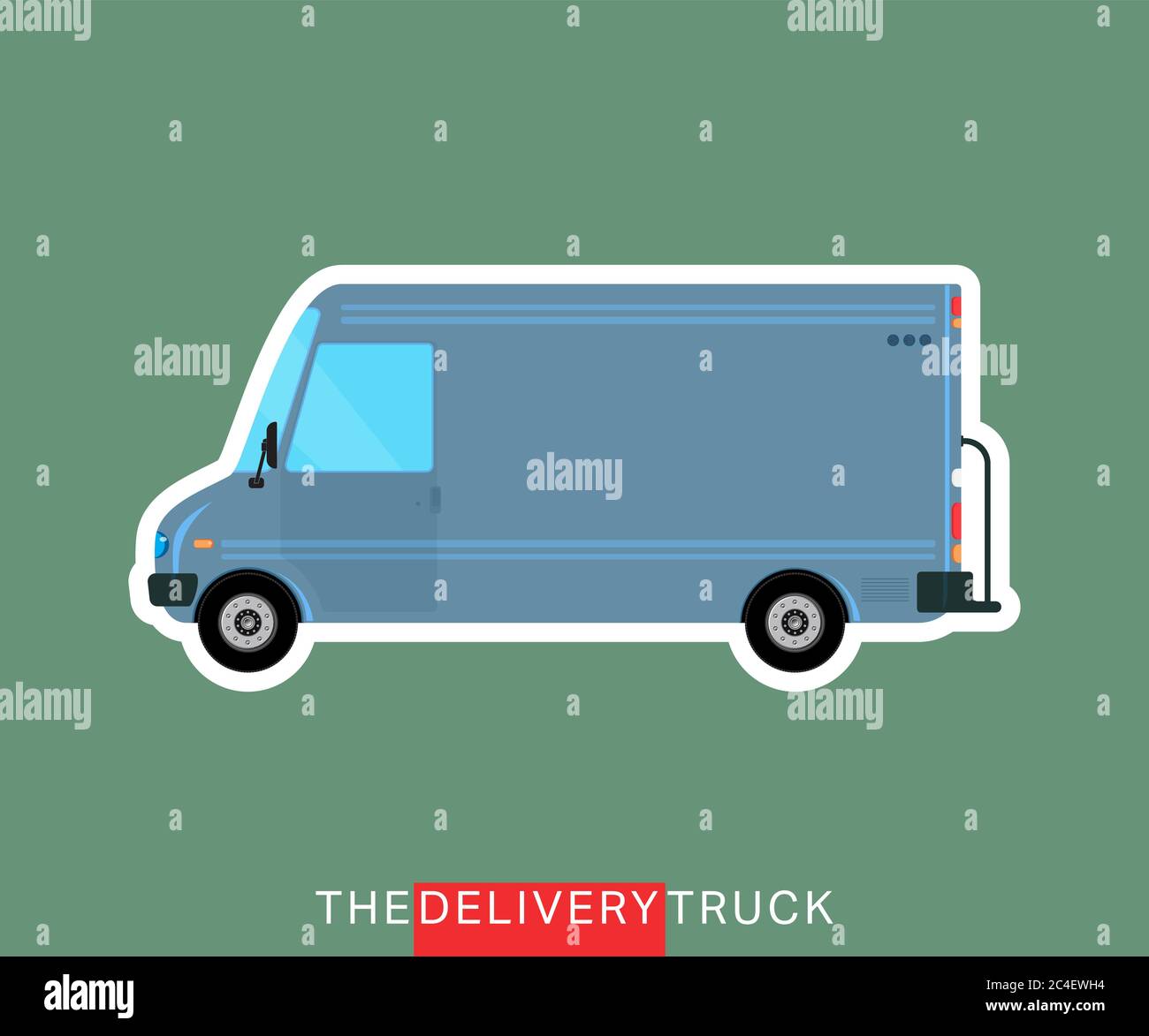 Blue local delivery van Stock Vector Images - Alamy