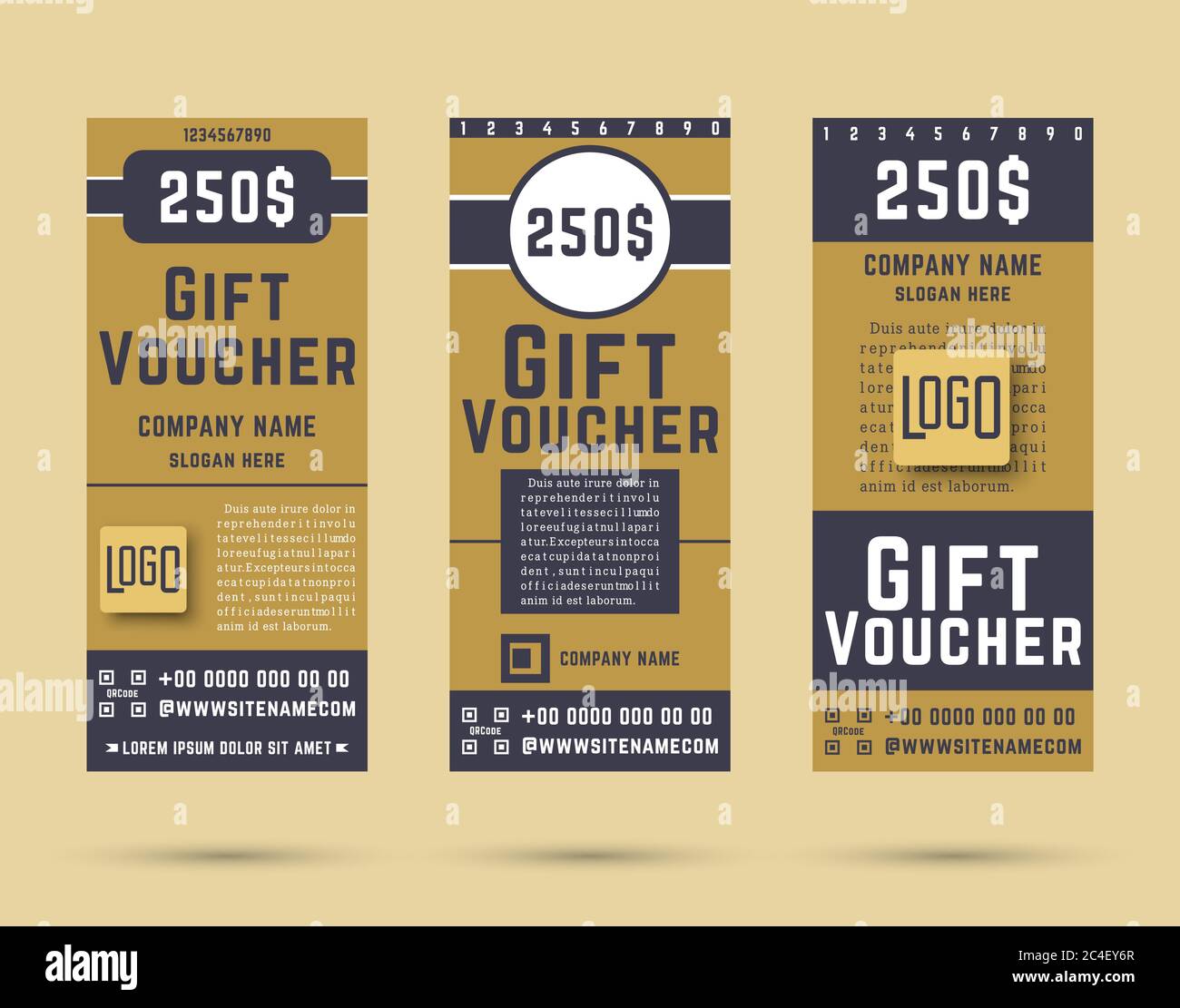 Gift voucher template. Trendy simple flyer design. Vector illustration