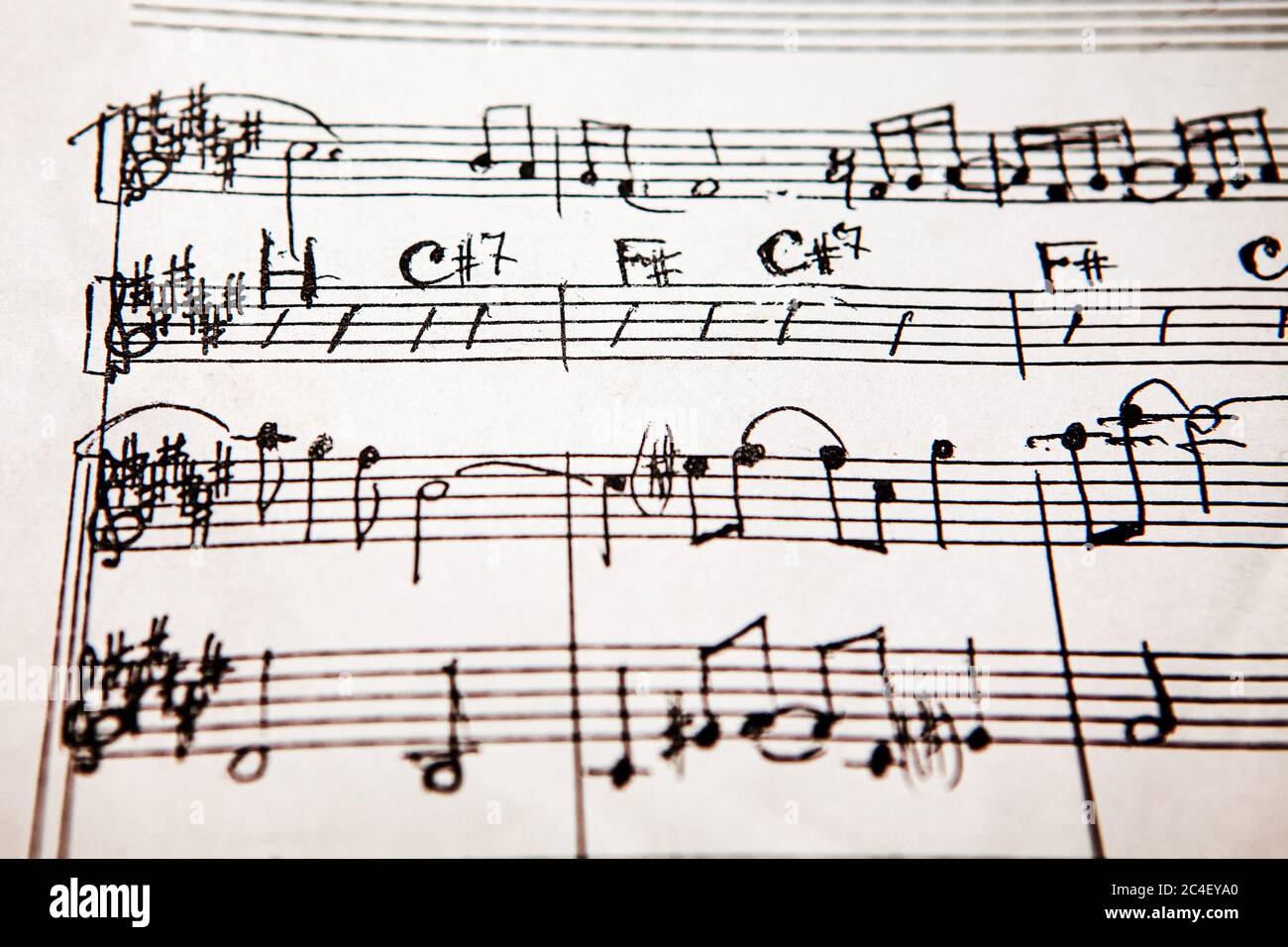 Handwritten Musical Score Sheet Music Of Musical Opus Sheet Music