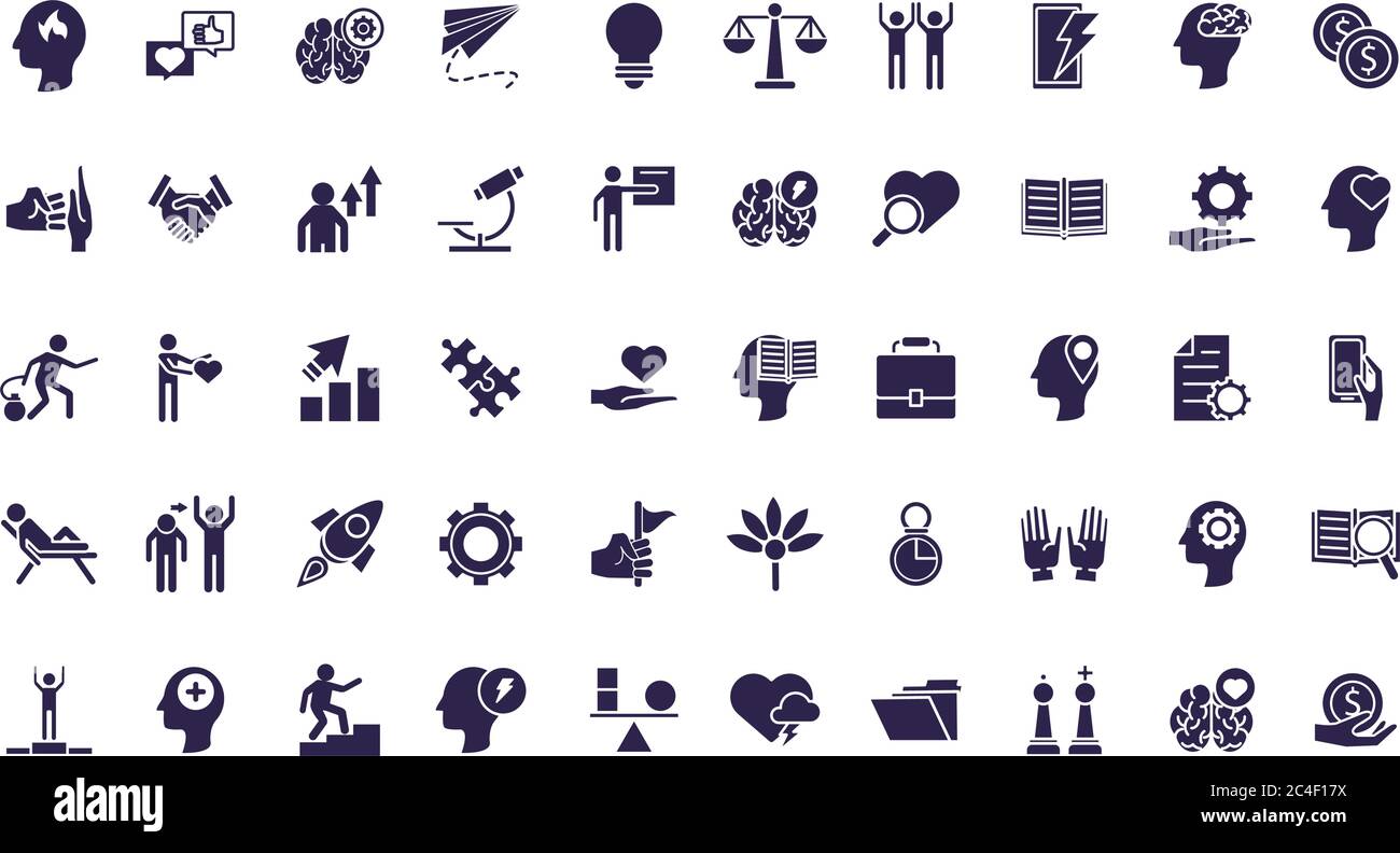 bundle of anger set icons vector illustration design Stock Vector