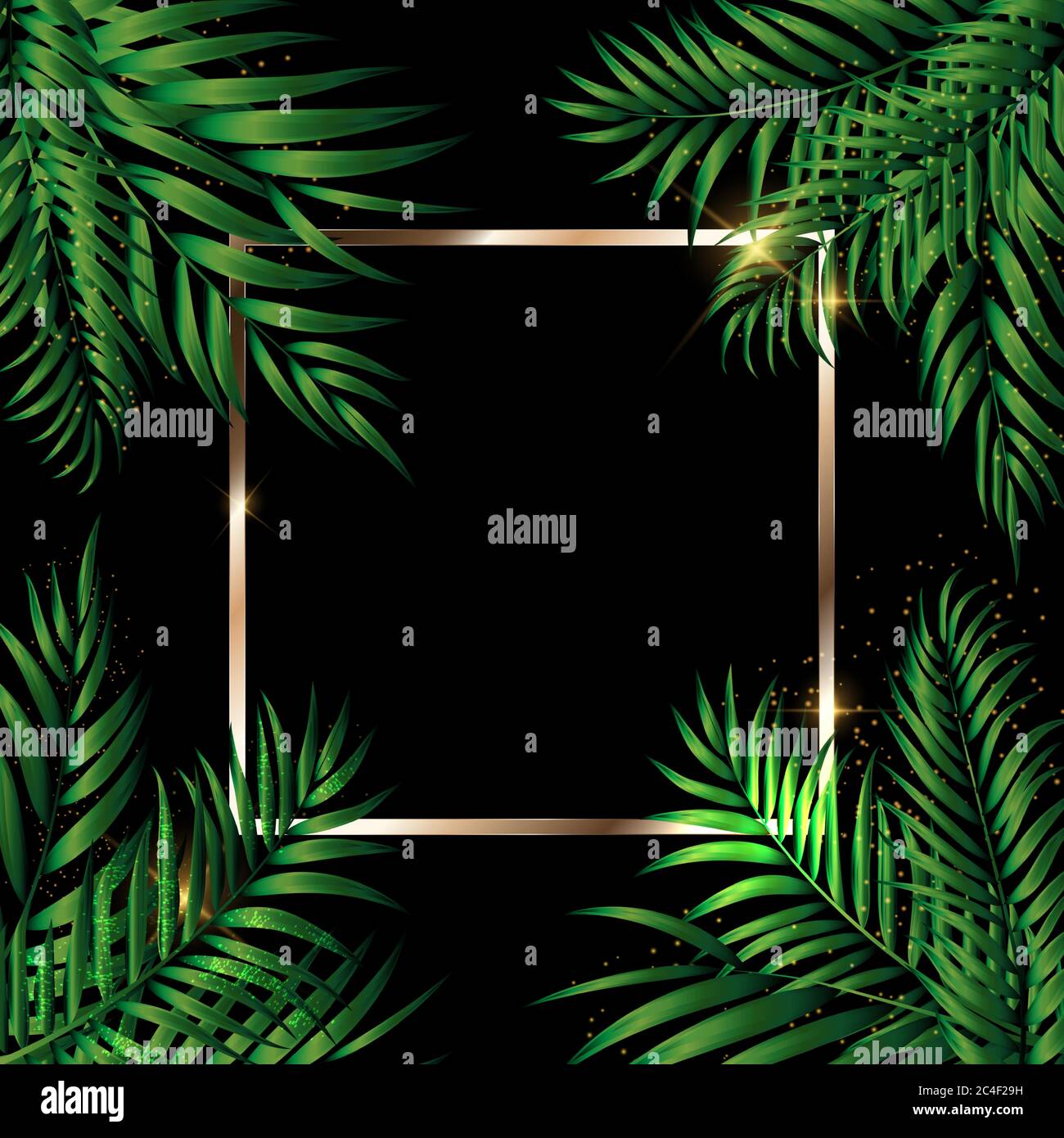 Tropical Natural green Palm Background. Vector Illustration Stock ...