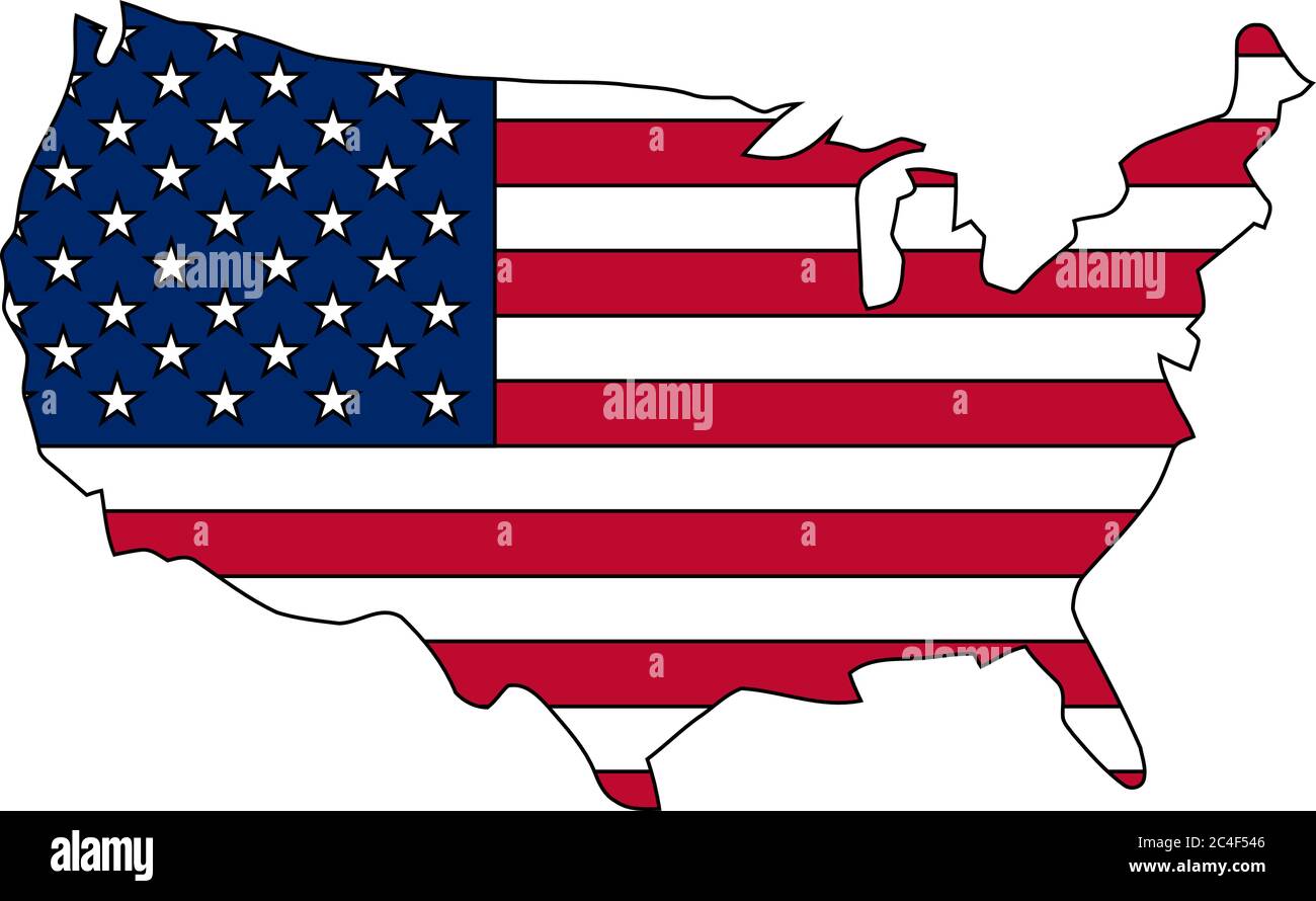 United states vector map with the flag inside Stock Vector Image & Art ...