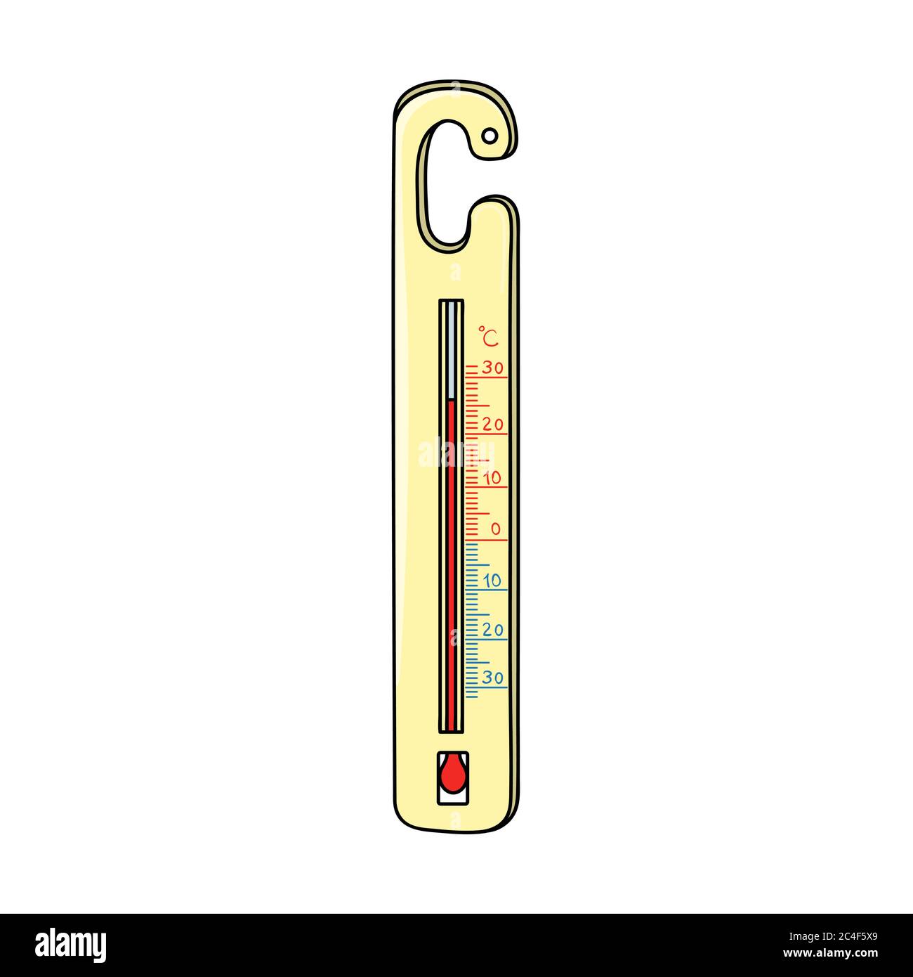 Cartoon Thermometer. Vector Illustration. Stock Vector