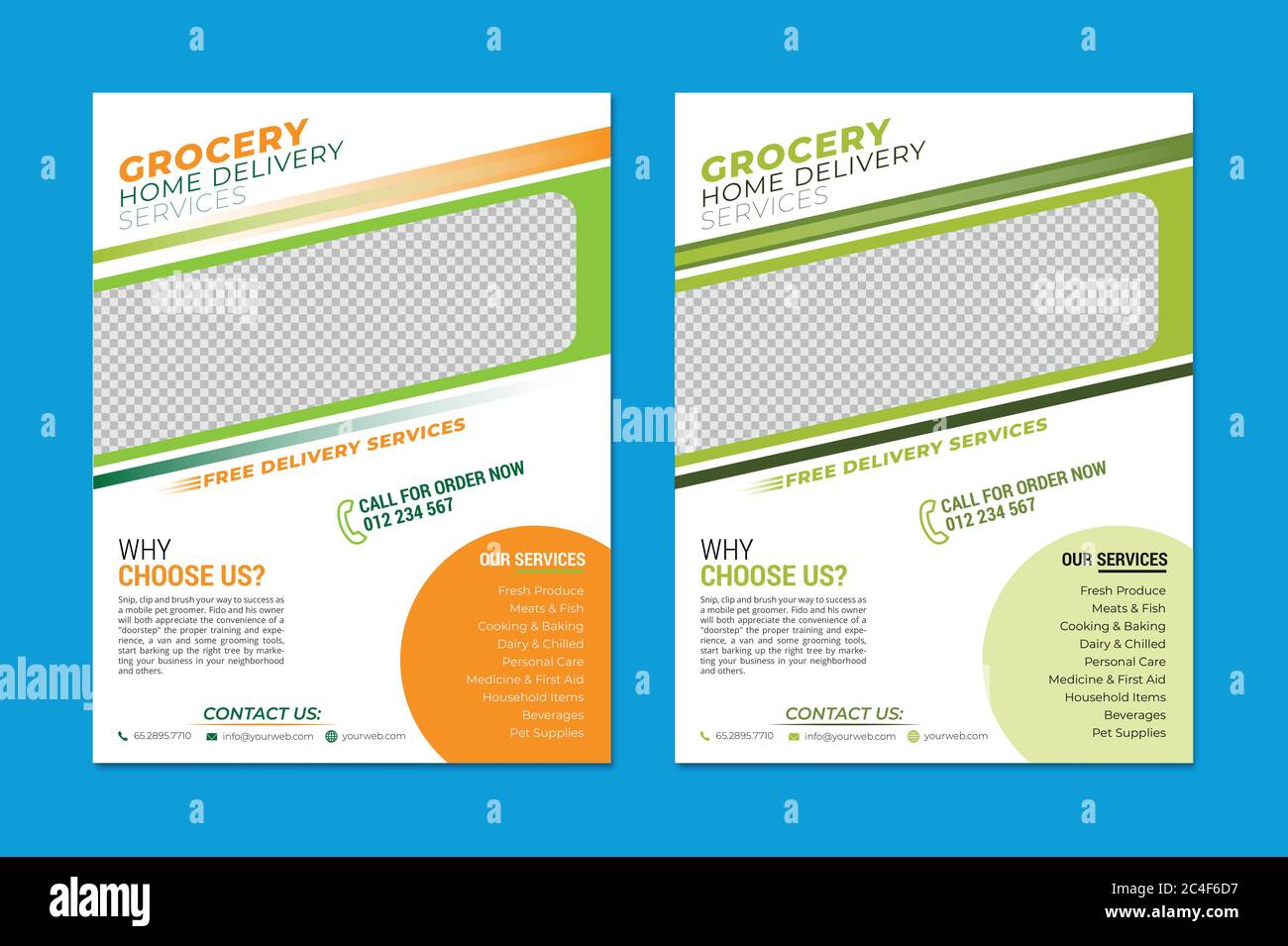Grocery Food Delivery Flyer Template & Food Flyer Template Stock Vector