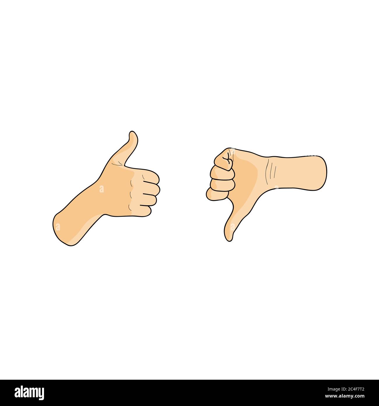 Like and dislike hands, thumbs up and down. Cartoon vector illustration ...