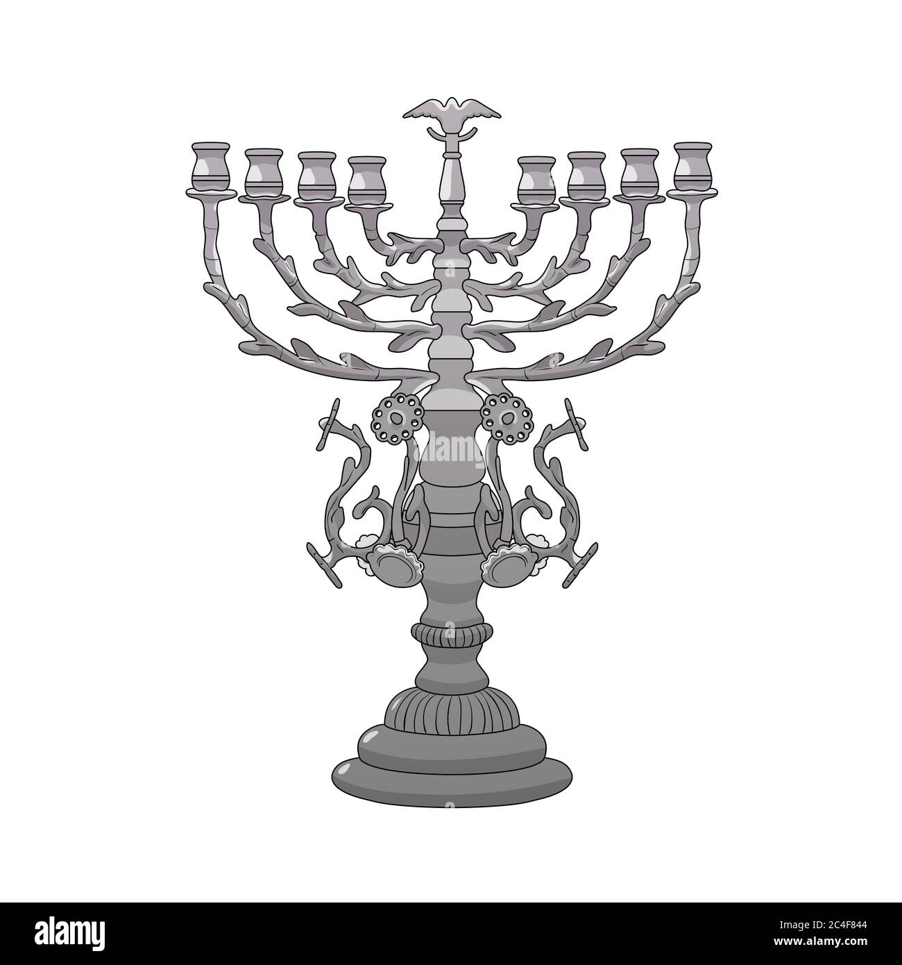 Menorah (Hanukkah lamp). Vector illustration. Stock Vector