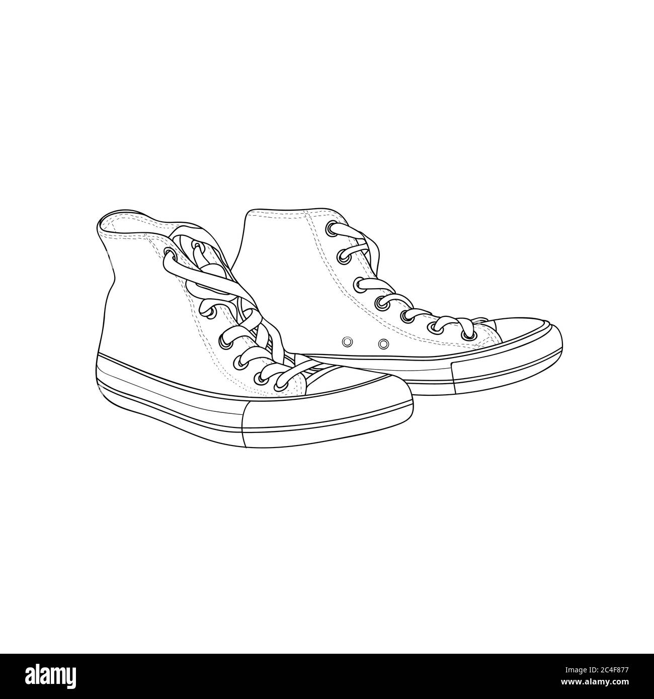 Trainers , shoes drawing Black and White Stock Photos & Images - Alamy