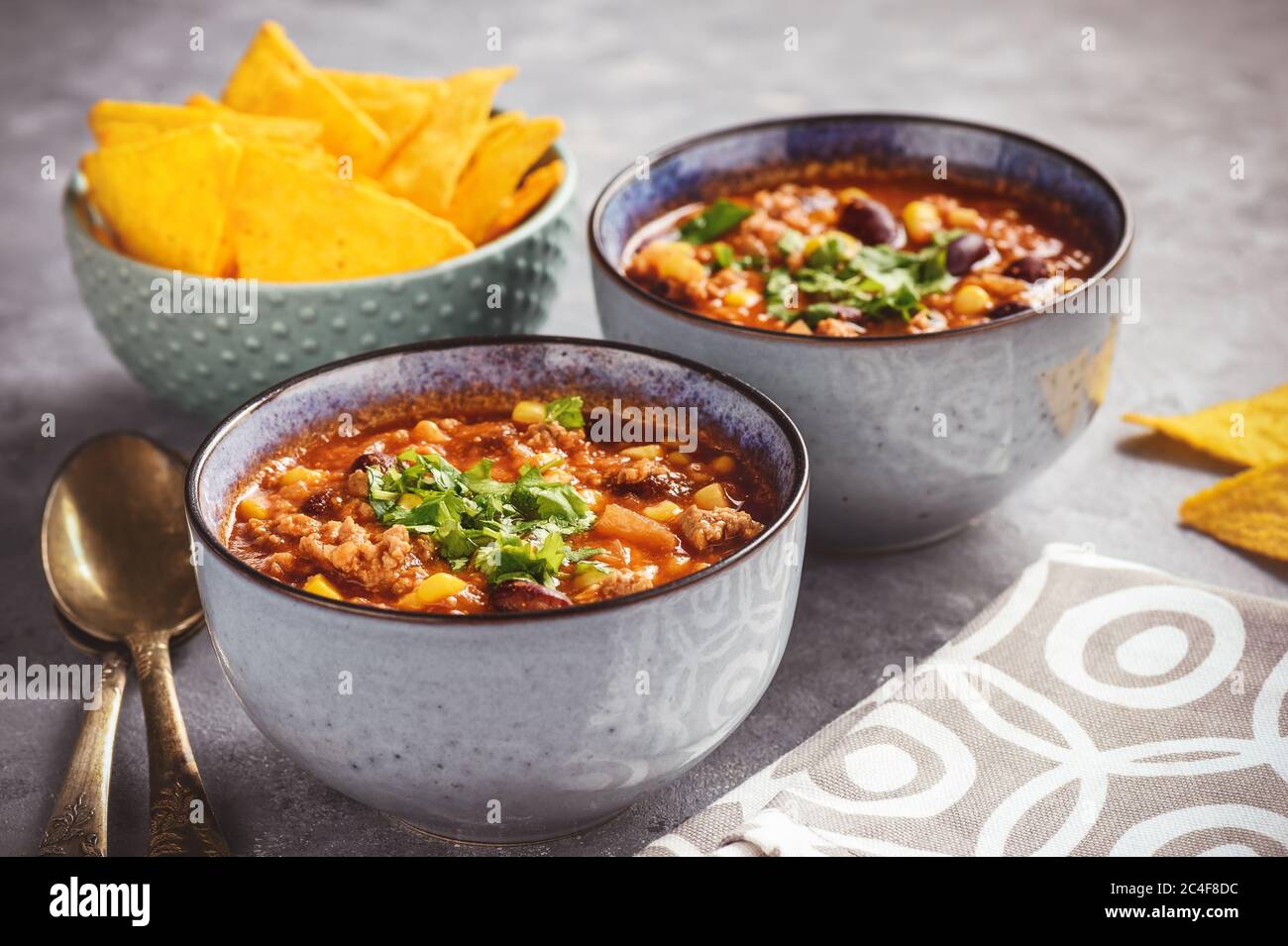 Chili con carne, traditional mexican food Stock Photo Alamy
