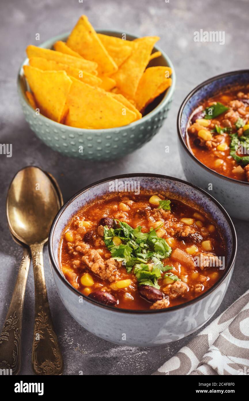 Chili con carne, traditional mexican food Stock Photo Alamy