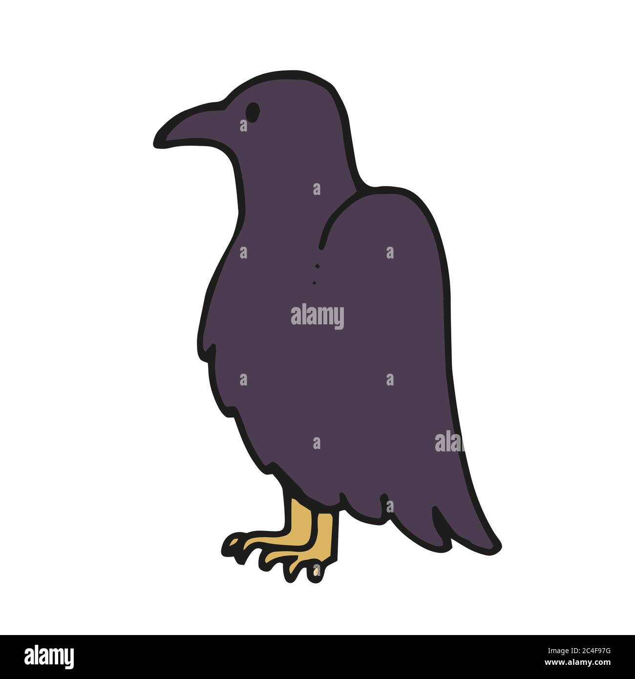 Vector cartoon crow. Halloween illustration Stock Vector
