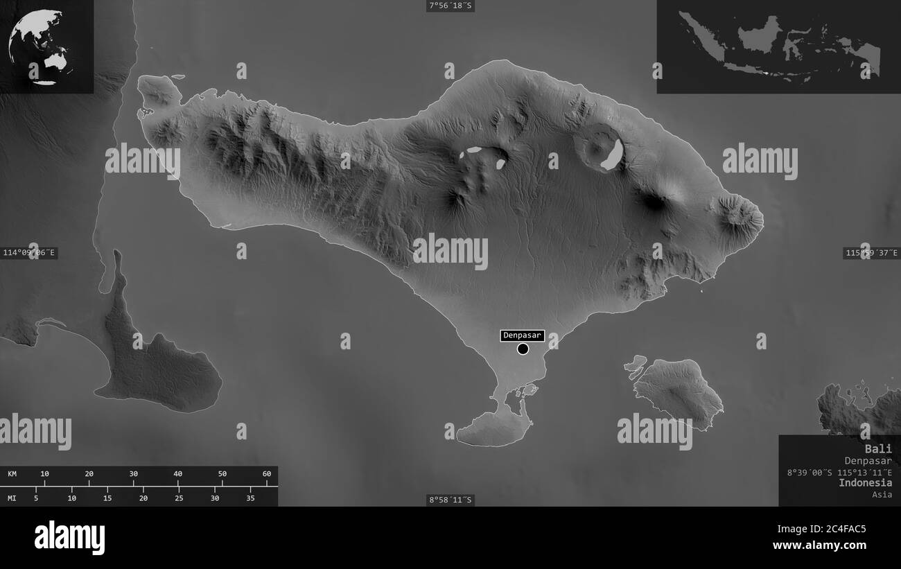 Denpasar indonesia earth map zoom Black and White Stock Photos & Images ...