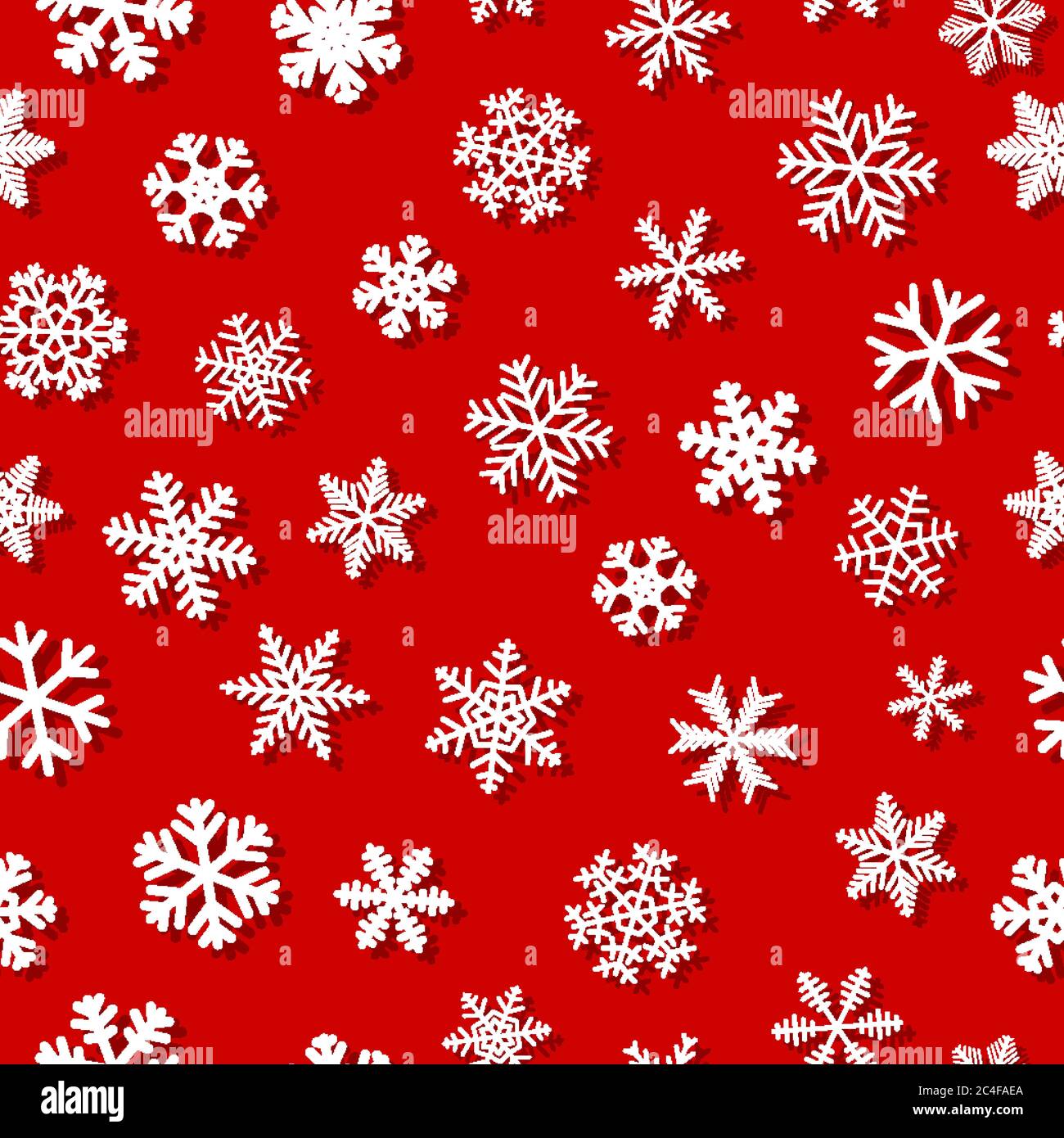 Seamless pattern of white snowflakes on red background. Snowfall stylized  wrapping texture. Winter repeating backdrop. Falling snow vector EPS8 Stock  Vector Image & Art - Alamy