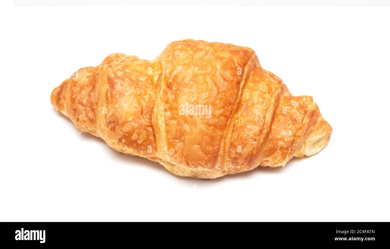 Fresh croissants isolated on white background Stock Photo