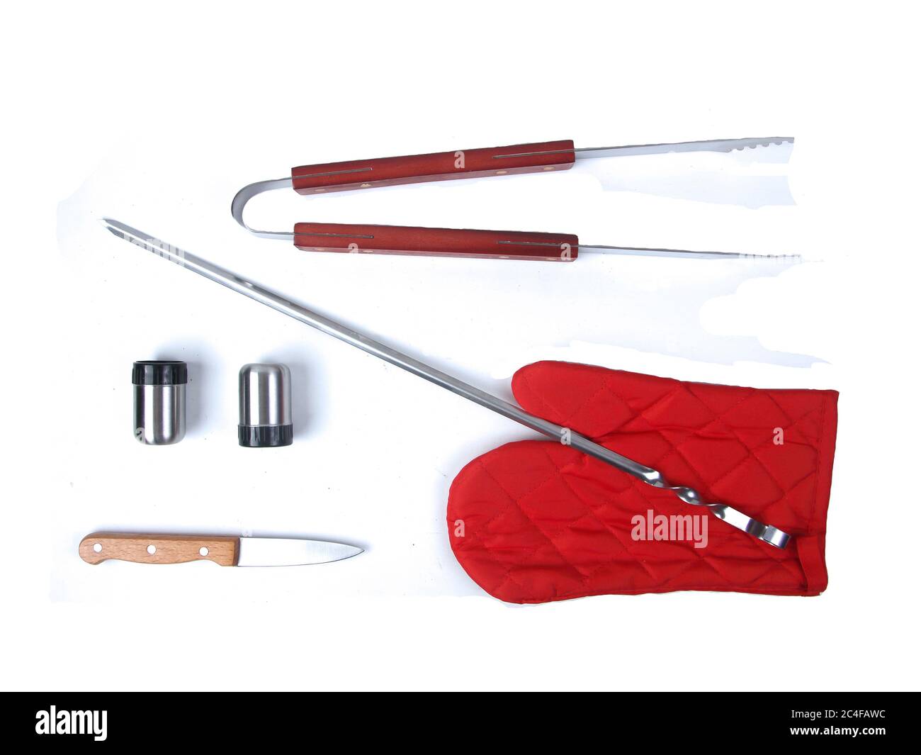 BBQ instruments kit (spitter, tongs, glove, knife. peper and salt
