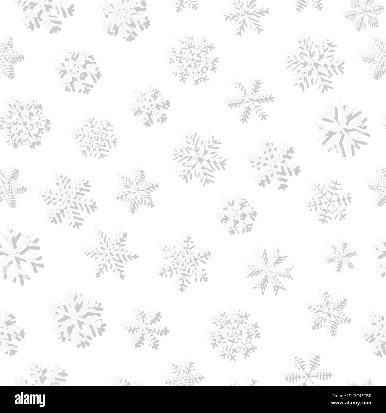Christmas seamless pattern of snowflakes, gray on white background ...