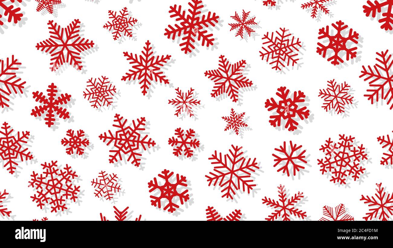 Christmas background of snowflakes of different shapes and sizes with ...