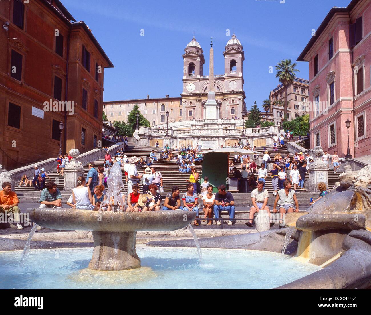 The Spanish Steps (Scalinata di Trinita dei Monti) from Piazza di Spagna, Rome (Roma), Lazio Region, Italy Stock Photo