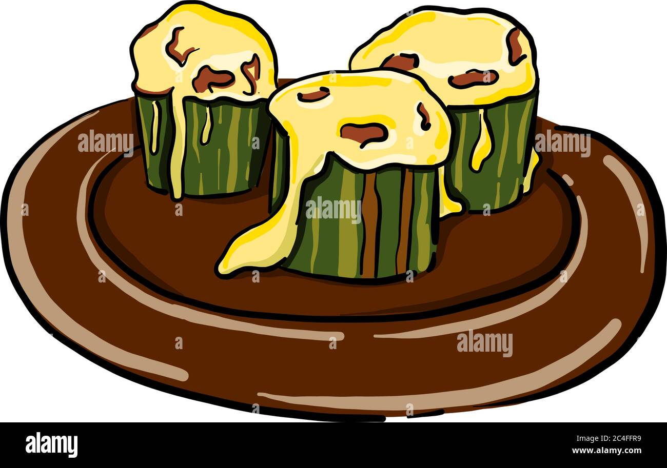 Zucchini with cheese, illustration, vector on white background Stock Vector