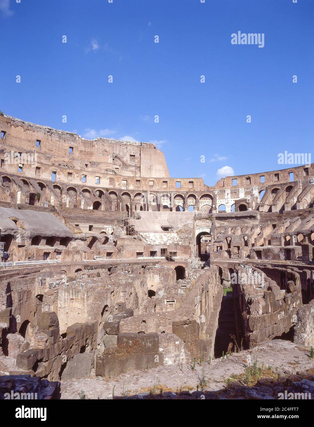 Interior tiers of The Colosseum (Colosseo), IV Templum Pacis, Rome (Roma), Lazio Region, Italy Stock Photo
